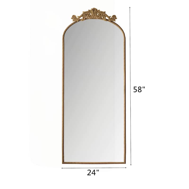 Vintage-Inspired Ornate Wall-Mounted Full Body Mirror