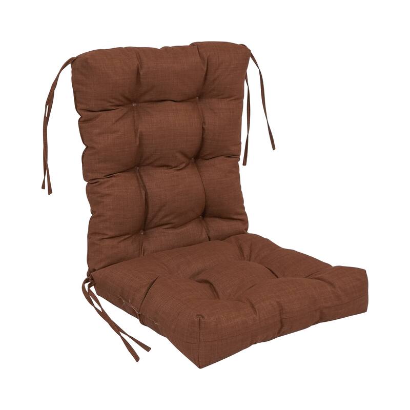 Multi-section Tufted Outdoor Seat/Back Chair Cushion (Multiple Sizes) - 18" x 38" - Cocoa