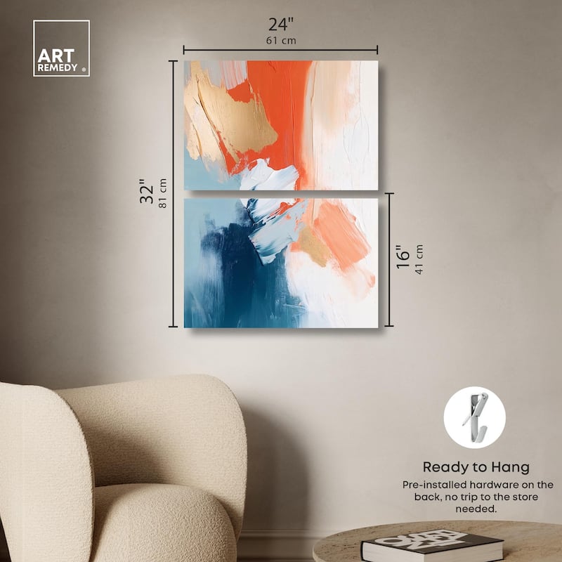 Orange Infusion II Canvas Set of 2 by Art Remedy, Gallery Wrapped