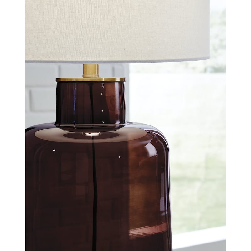 Signature Design by Ashley Mette Brown/Gold Table Lamp - 15" W x 15" D x 28" H