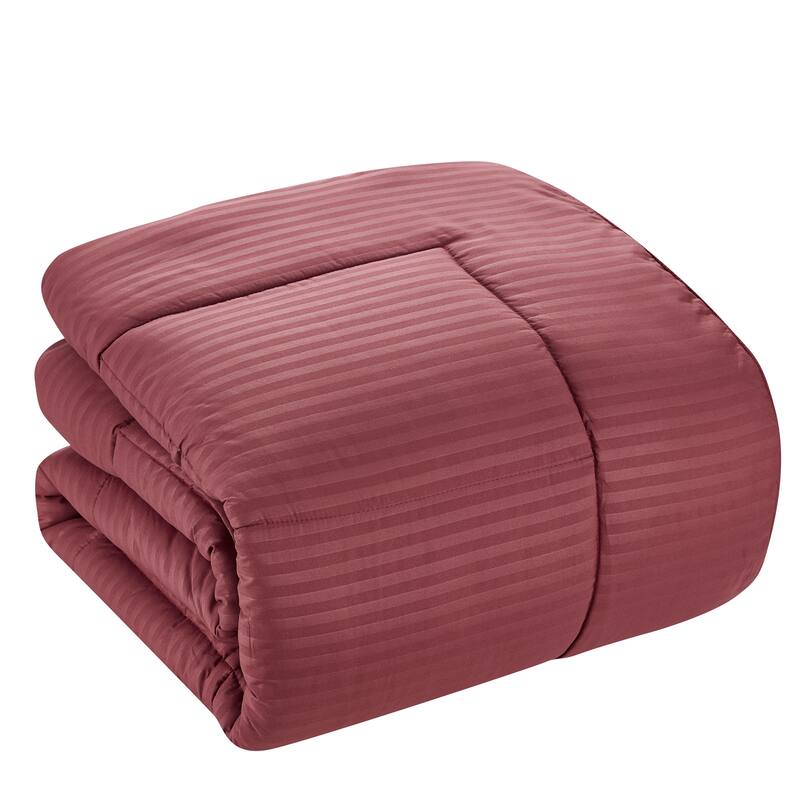 Soft Dobby 8-piece Striped Down Alternative Bed-in-a-Bag Set w/ Sheets