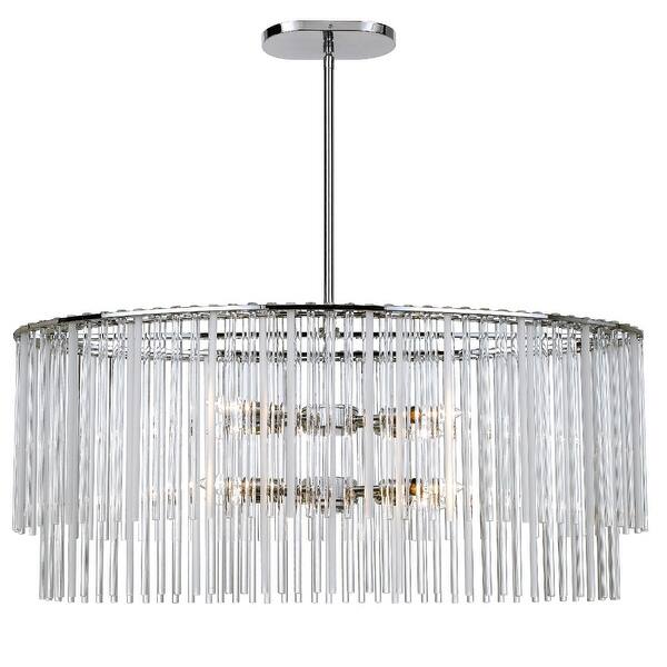 slide 2 of 3, Bleecker 8 Light Polished Chrome Chandelier - 36'' W x 16'' H 36'' W x 16'' H