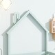 preview thumbnail 54 of 64, Twin Size Wood House-Shaped Headboard Floor Bed with Fences Light-Green