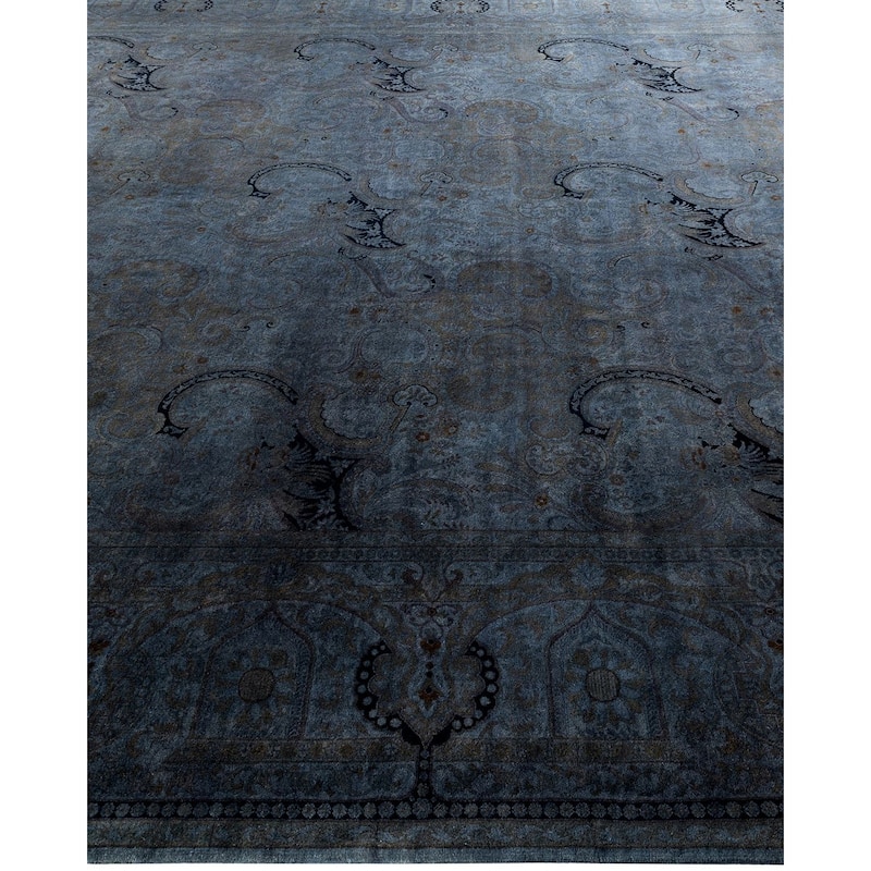 Overdyed, One-of-a-Kind Hand-Knotted Area Rug - Gray - 10' 3" x 17' 4"