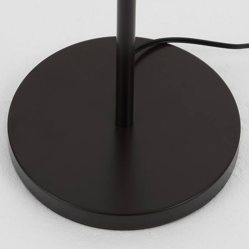 Floor Lamp Traditional Black 65" 2-Light Linen Shade