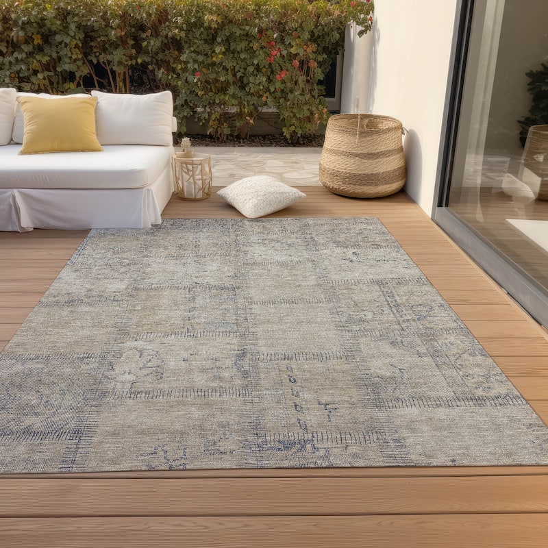 Machine Washable Indoor/ Outdoor Chantille Boho Traditional Rug