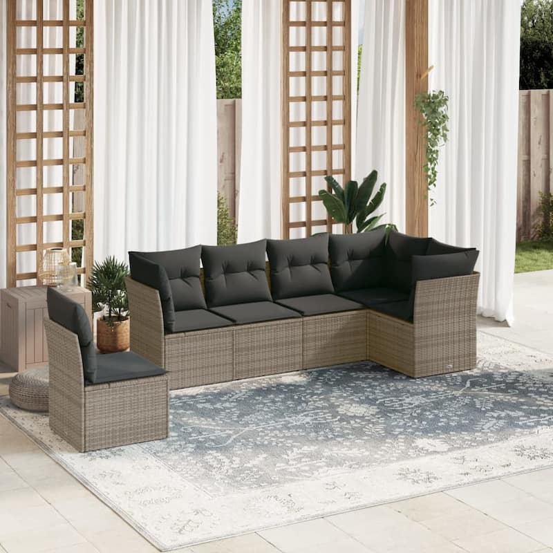 vidaXL Garden Sofa Set Grey, Dark Grey - 24.4 x 24.4 x 27.2