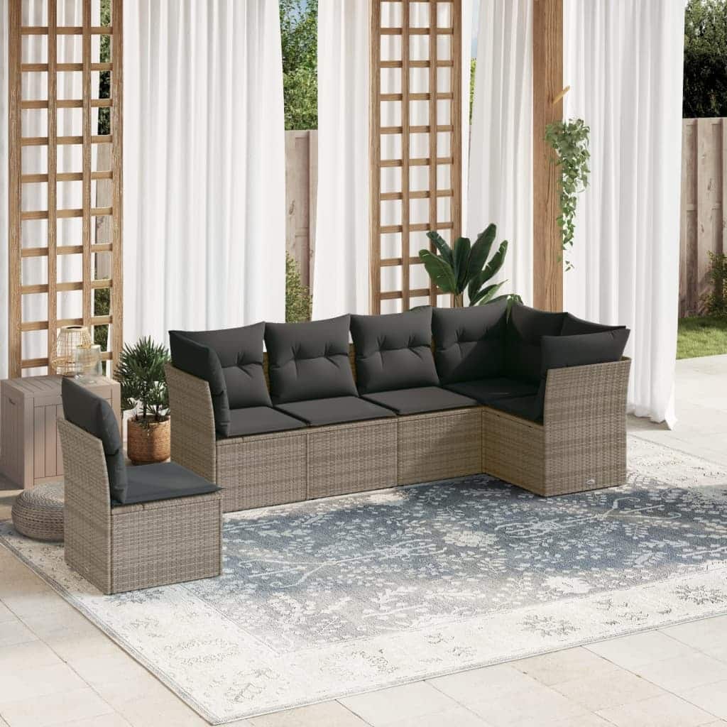 vidaXL Garden Sofa Set Grey, Dark Grey - 24.4 x 24.4 x 27.2