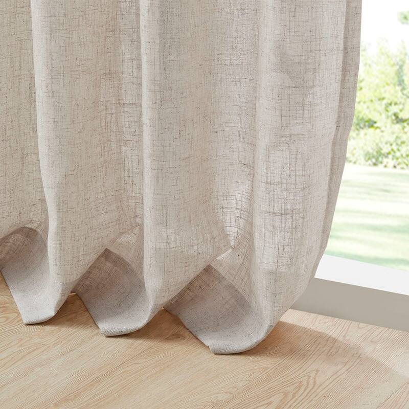 Linen Blend Light Filtering Curtain Panel Pair(2 Pcs)