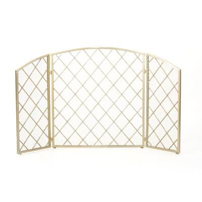 Large Fireplace Screen with Folding Panels, Ember Protection, and Stylish Home Décor - N/A
