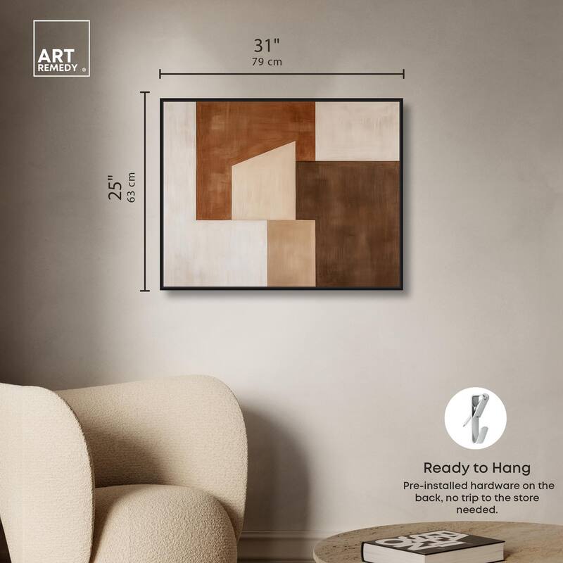 Cream and Brown Panels I Canvas by Art Remedy