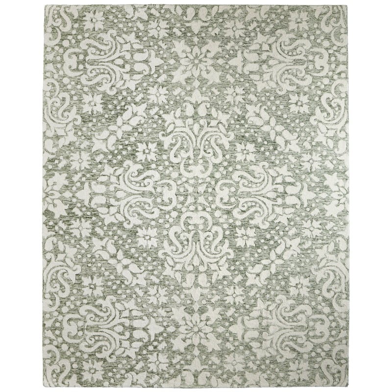 Natal R8A28 Floral & Botanical Traditional Area Rug - 2' x 3' - Ivory/Green