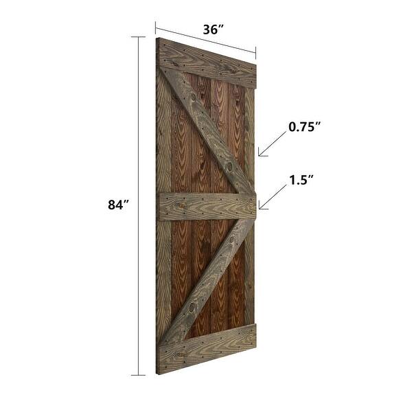 Coast Sequoia 36in. x 84in. K Series Embossing Knotty Wood Sliding Barn ...
