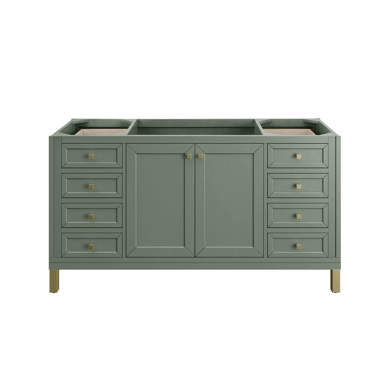 James Martin Vanities Chicago 60" Single Vanity, Smokey Celadon - No Top