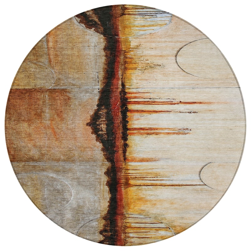 HomeRoots Abstract Transitional Rectangle Outdoor Rug
