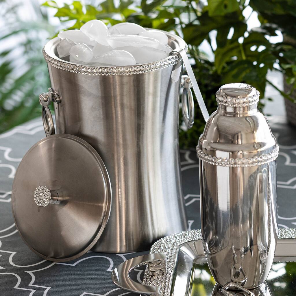 Sparkles Home Rhinestone Stainless Steel Ice Bucket