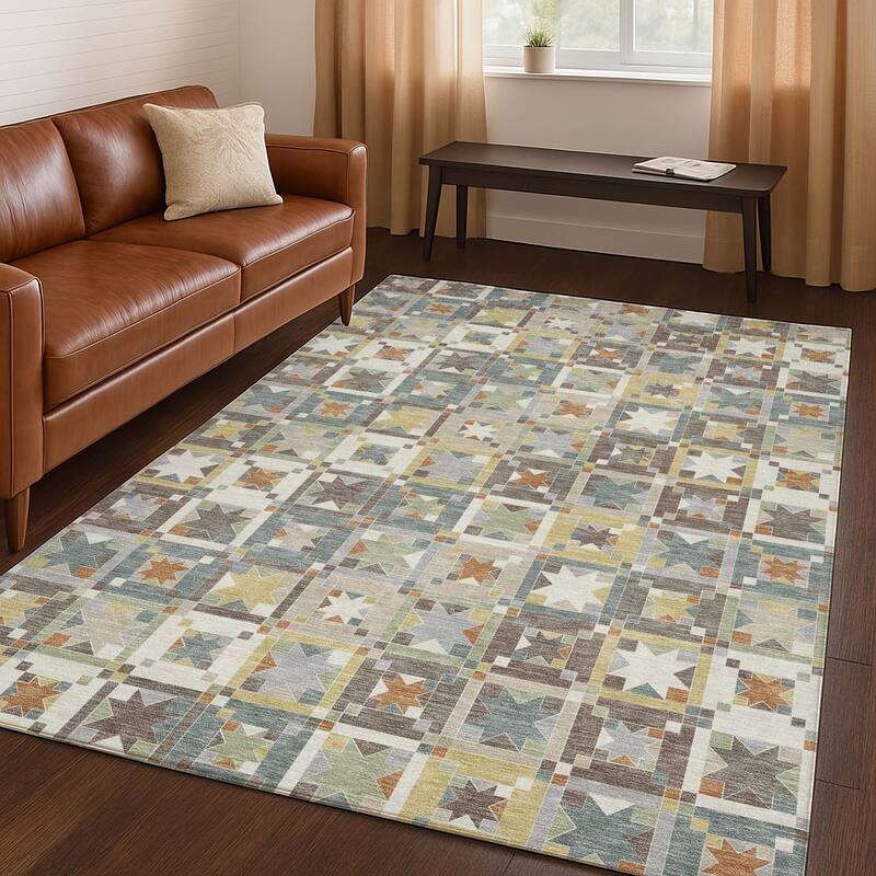 Machine Washable Indoor/ Outdoor Global Goddard Chantille Rug