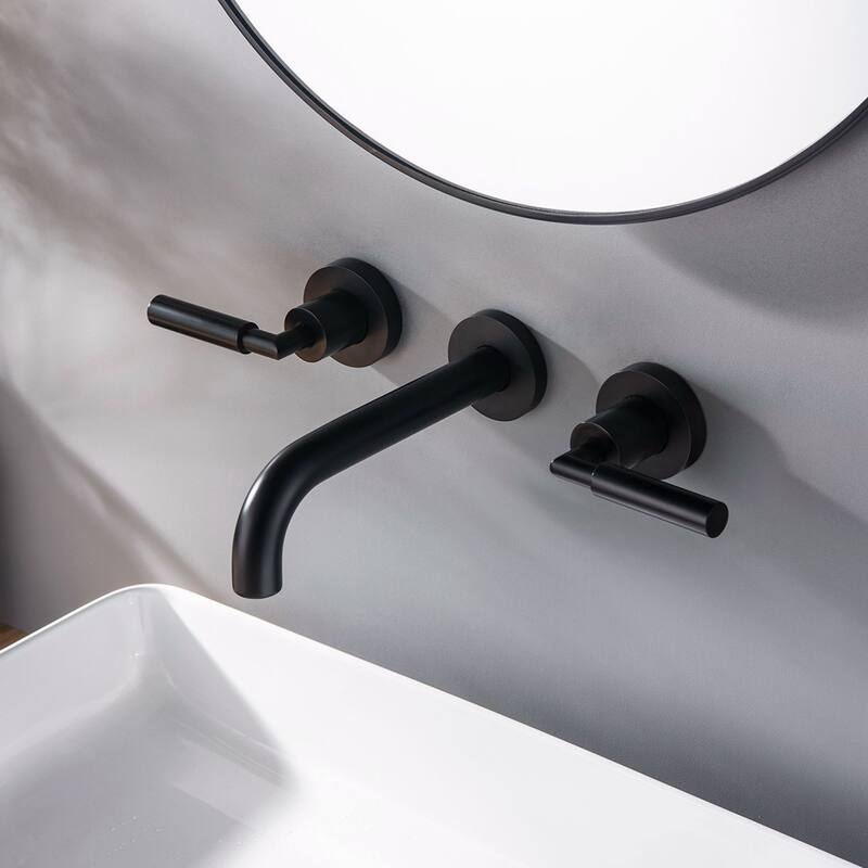 Double Handle Into the Wall Bathroom Faucet