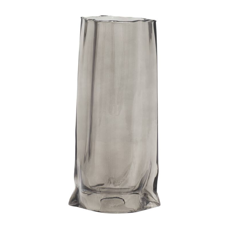 Sagebrook Home Glass Smoke Cylinder Paper Bag Vase