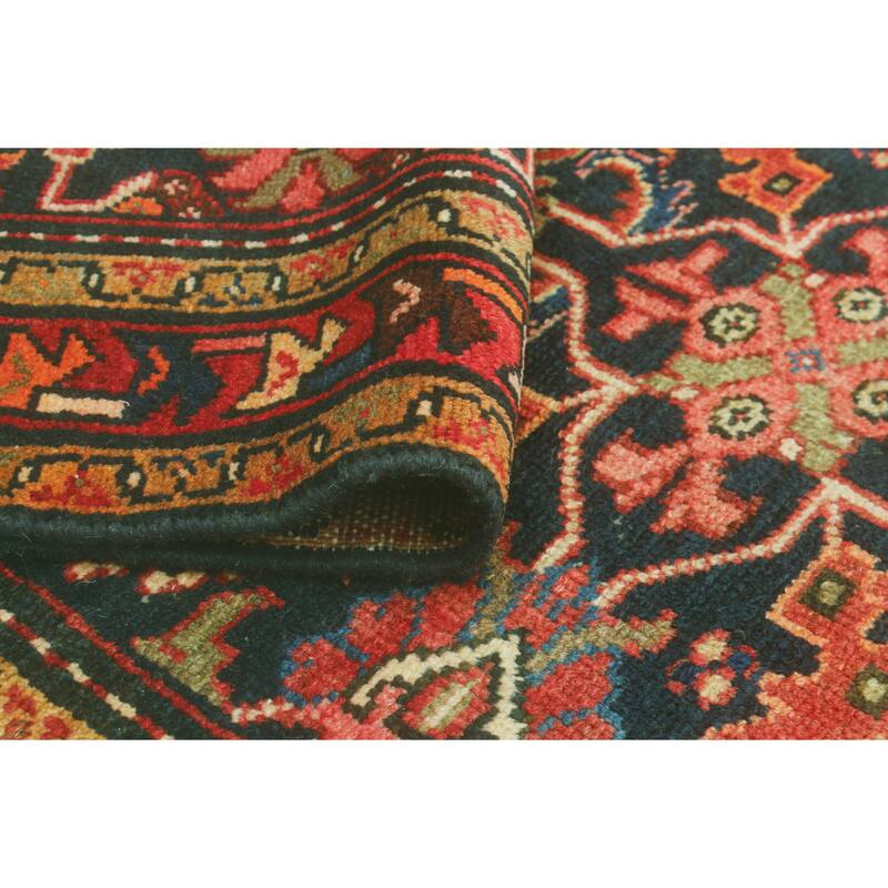 Fine Vintage Distressed Ritchie Navy/Red Runner - 3'3" x 9'5"