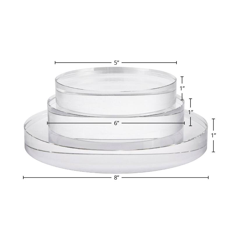 Round Clear Crystal Bases (Set of 3)