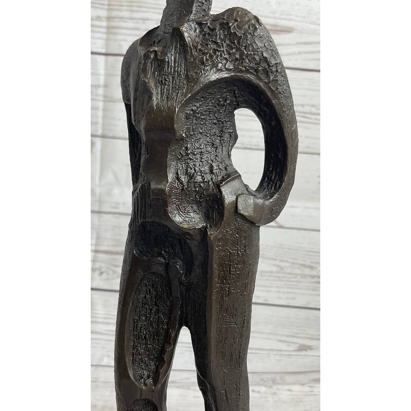 Abstract Surreal Nondescript Female Figure Bronze Statue Sculpture Decor Salvador Dali 16 Inches