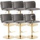 preview thumbnail 56 of 109, Modern Upholstered Swivel Adjusatble Height Leather Barstools Set of 6 Set of 6 - Grey Glod