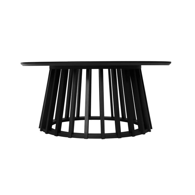 Round Coffee Table Set of 2, Grille Molding Center Table, Modern Circle