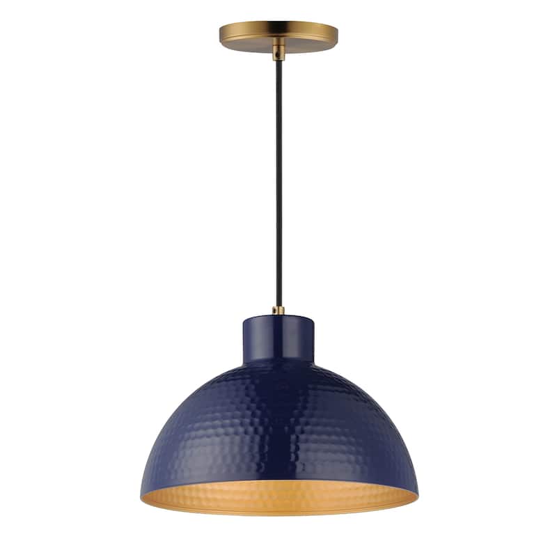 Maxim 35144 Rockport 12" Wide Pendant with Hammered Metal Shade
