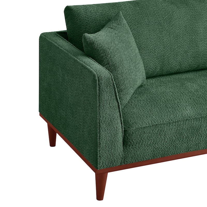 Upholstered Chaise Lounge and Stool for Living Room Bedroom, Quick assembly and maintenance Round wooden legs