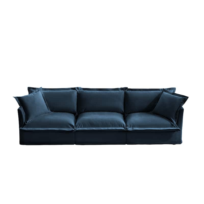 Modern Sectional Sofa Chenille Upholstered Modular Couch with Pillows