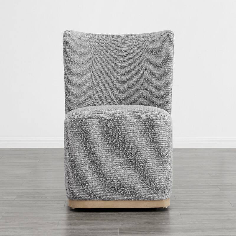 Brian Modern Dining Chairs with Casters&Wood Base Set of 2