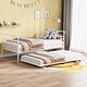 preview thumbnail 10 of 8, Twin Size Metal Daybed with Curved Handle Design and Twin Size Trundle White