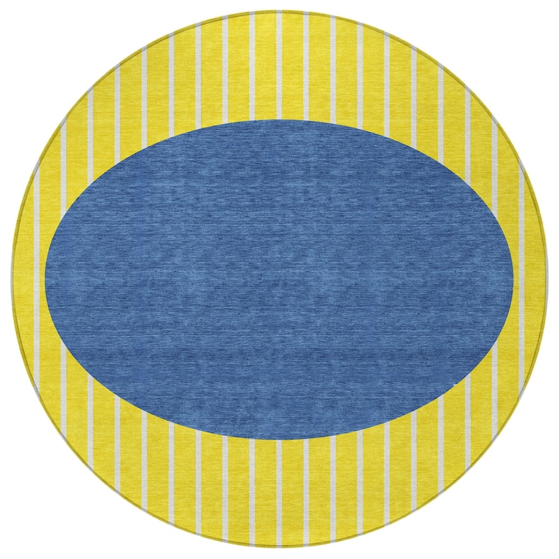HomeRoots Striped Transitional Rectangle Outdoor Rug