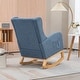 preview thumbnail 40 of 59, High back Upholstered Accent Rocking Chair Nursery Chair With Retractable Footrest