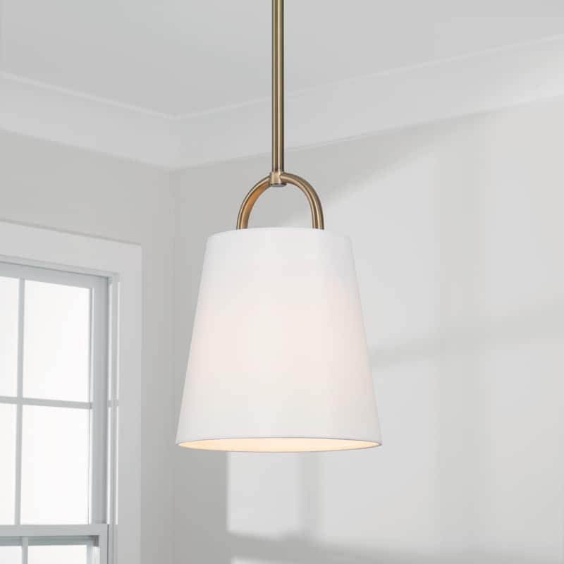 Brody 1-light Pendant w/ White Fabric Shade