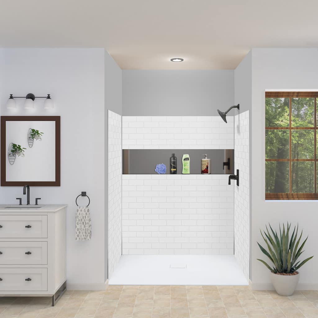 Transolid PWK603672 Prodigy 72" H x 60" W x 36" D Three Panel Shower