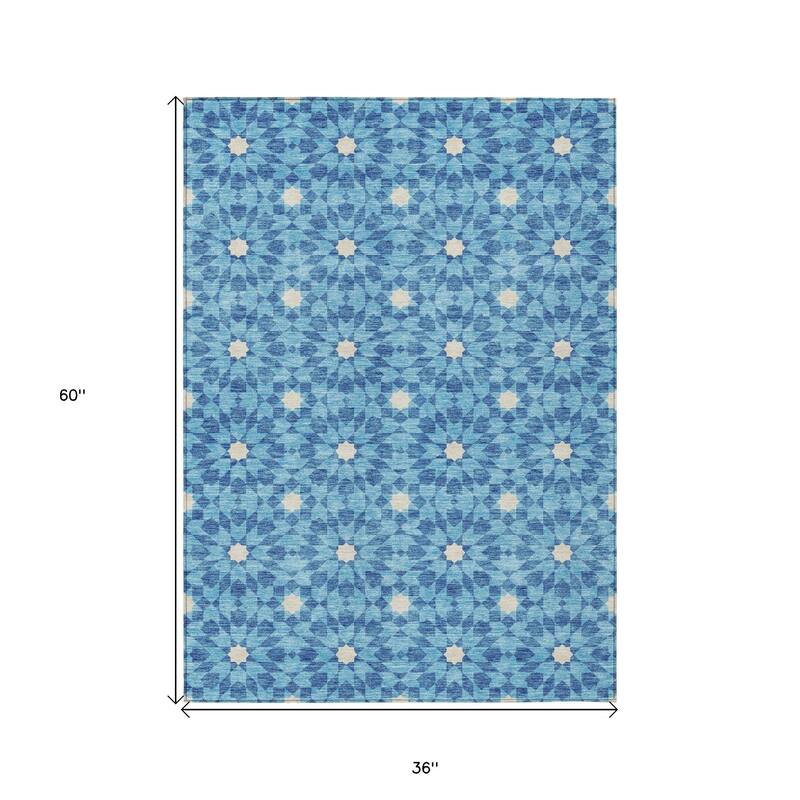 HomeRoots Floral Medallion Transitional Rectangle Outdoor Rug