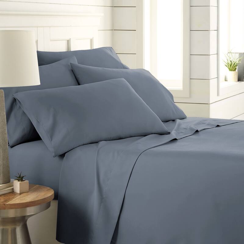 Vilano 6-piece Ultra Soft Extra Deep Pocket Bed Sheet Set - Slate Blue - Queen