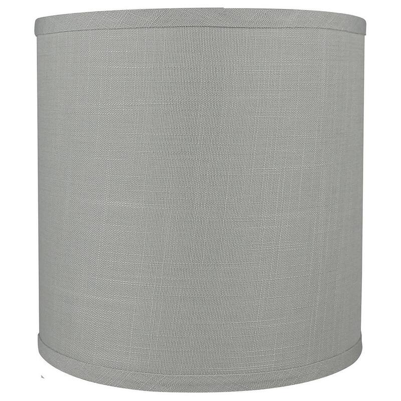 Classic Drum Smooth Linen Lamp Shade, 8" to 16" Bottom Size - 12" - Gray
