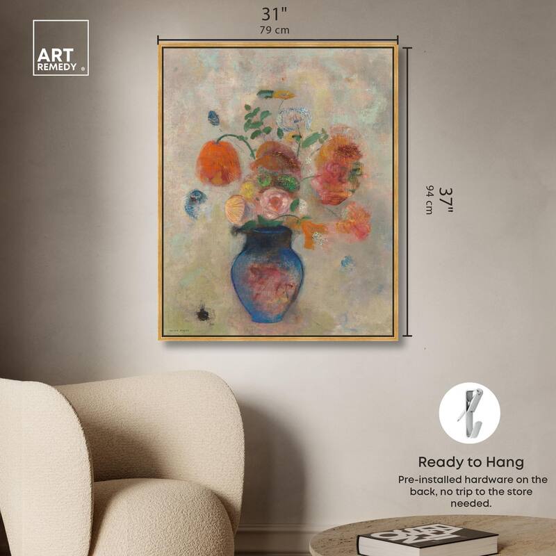 Vase with Flowers 1990 Canvas by Art Remedy