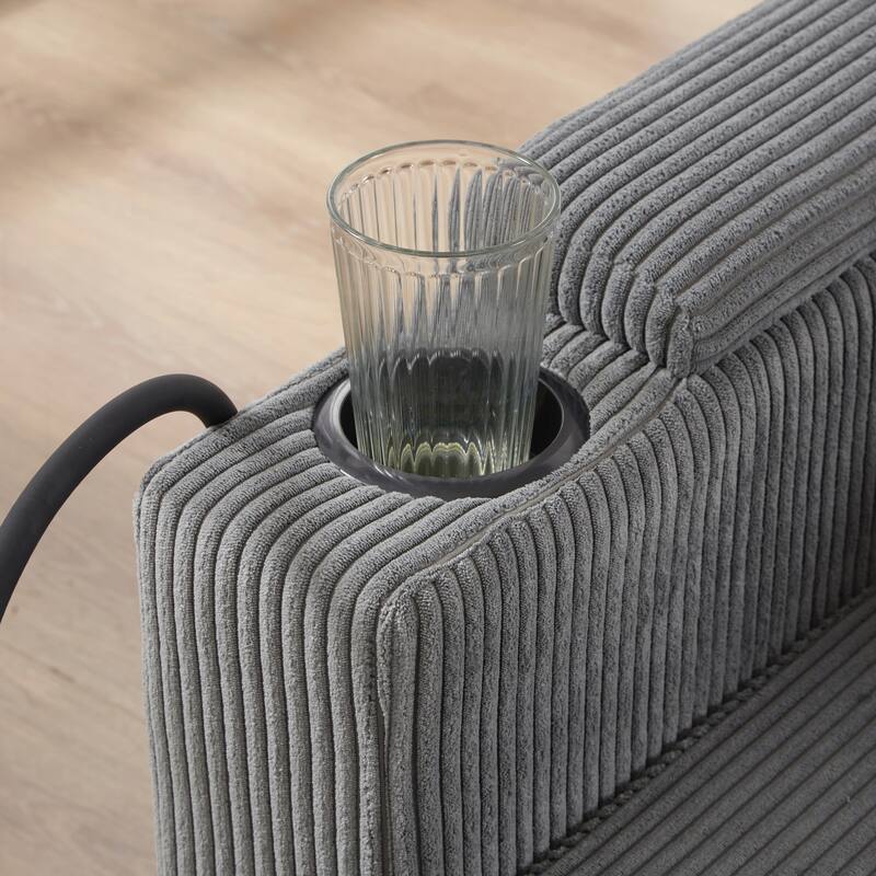 Sofa Chair Sofa Bed Corduroy Sleeper Sofa with USB Ports