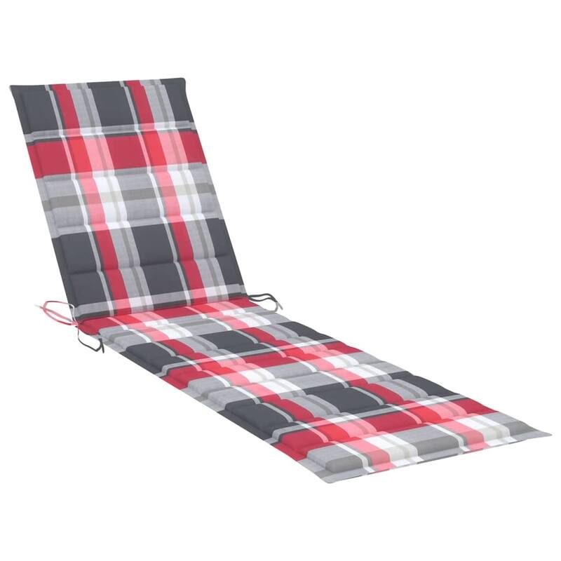 vidaXL Patio Lounge Chair Outdoor Sunbed Sunlounger with Cushion Solid Teak - 76.8" x 23.4" x 13.8"
