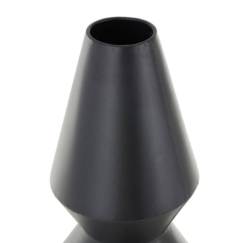 Black Metal Art Deco Fluted Decorative Vase