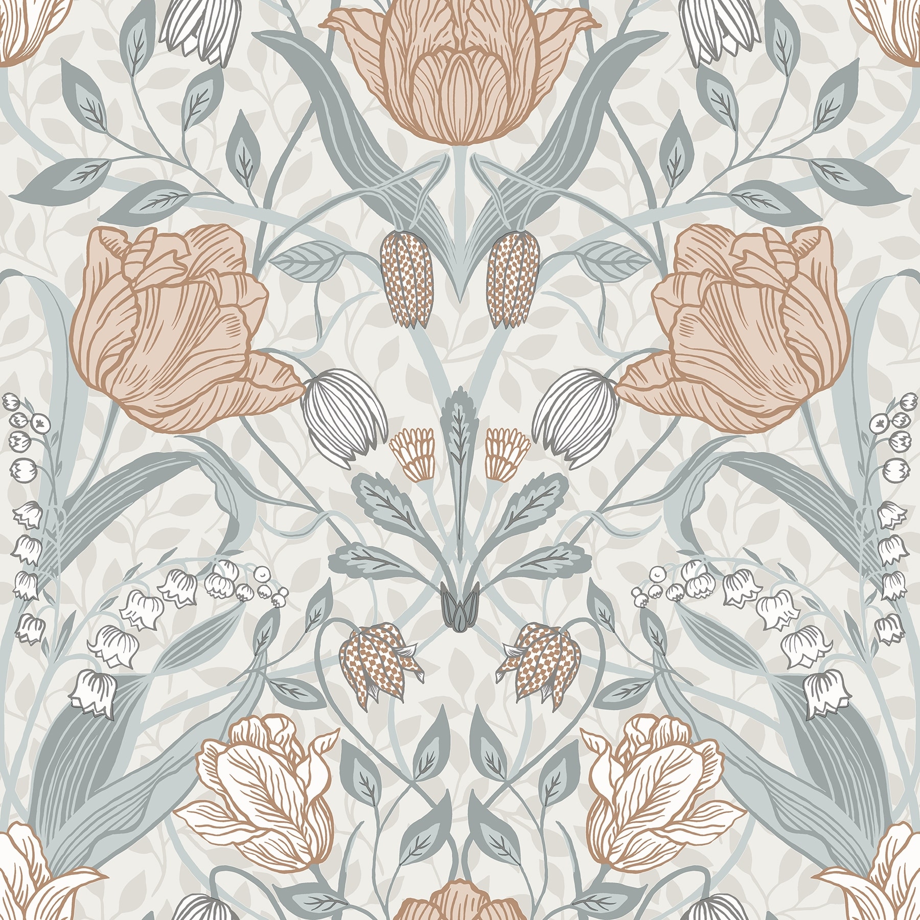 A-Street Prints Tulipa Off White Floral Wallpaper