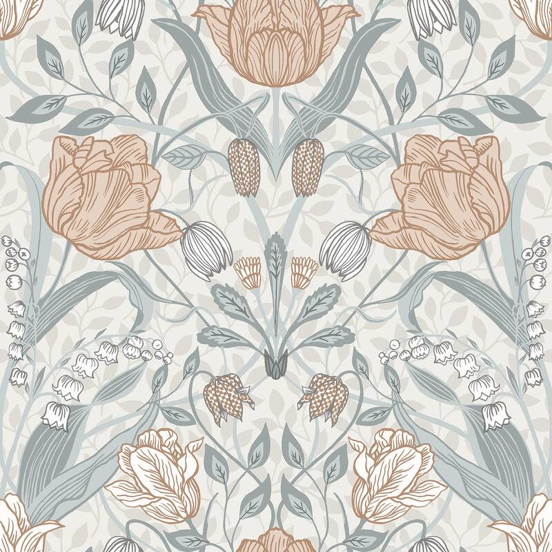 A-Street Prints Tulipa Off White Floral Wallpaper