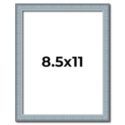 8.5x11 Frame Rustic Sky Blue Solid Wood Picture Frame | 0.75 Inch