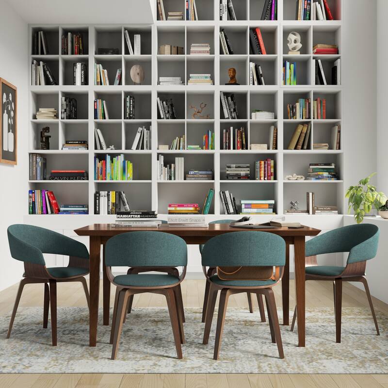 WYNDENHALL Calinda Mid Century Modern Bentwood Single Dining Chair - 20.5"w x 21.7"d x 30.9"h - Light Turquoise Blue