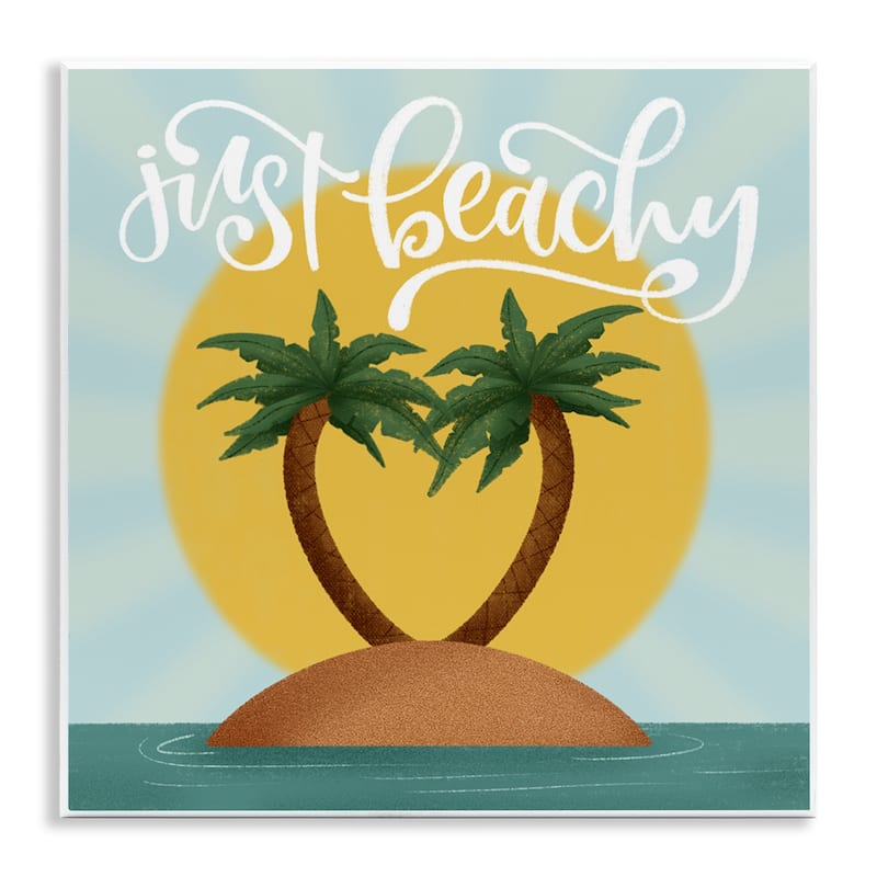 Stupell Just Beachy Tropical Island Wall Plaque Art Design By Sarah Hickman - 12 x 12