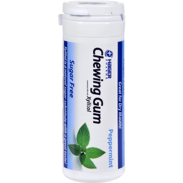 Hager Pharma Xylitol Chewing Gum - Peppermint - 30 ct - Case of 6